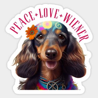 Peace, love and Wiener Sticker